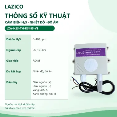 Cảm biến khí H2S, nhiệt độ, độ ẩm LZA-H2S-TH-RS485-VE