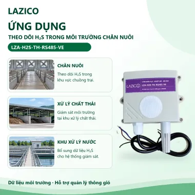 Cảm biến khí H2S, nhiệt độ, độ ẩm LZA-H2S-TH-RS485-VE