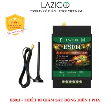 ES01I – Thiết bị giám sát dòng điện 1 pha, báo cắt trộm dây đèn thanh long qua SIM
