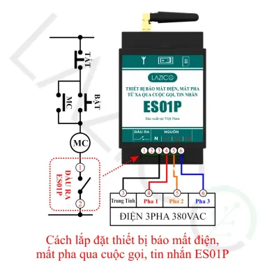 ES01P – Bộ cảnh báo mất điện, mất pha từ xa qua điện thoại