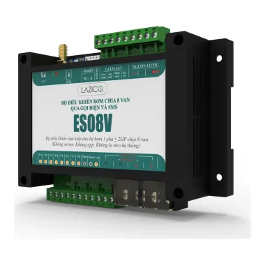 ES08V – Bộ điều khiển 1 bơm chia 8 van qua cuộc gọi và SMS, không cần app