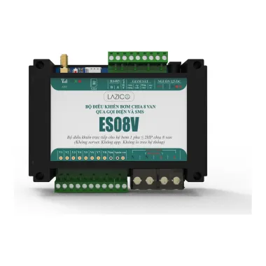 ES08V – Bộ điều khiển 1 bơm chia 8 van qua cuộc gọi và SMS, không cần app