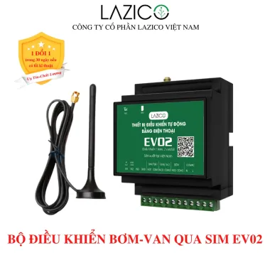 EV02 – Bộ điều khiển 1 bơm 2 van qua SIM, tự ngắt bơm khi sự cố
