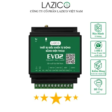 EV02 – Bộ điều khiển 1 bơm 2 van qua SIM, tự ngắt bơm khi sự cố
