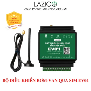 EV04 – Bộ điều khiển tưới 1 bơm 4 van qua SIM, mở rộng đến 12 van