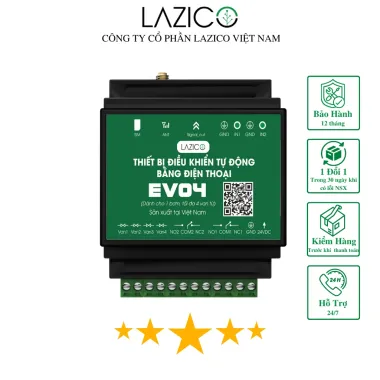 EV04 – Bộ điều khiển tưới 1 bơm 4 van qua SIM, mở rộng đến 12 van