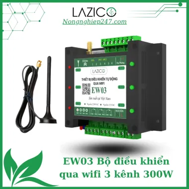 EW03 – Bộ điều khiển từ xa qua WiFi, giám sát nhiệt độ, độ ẩm, xử lý sự cố, 3 đầu ra mở rộng đến 35