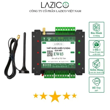 EW03 – Bộ điều khiển từ xa qua WiFi, giám sát nhiệt độ, độ ẩm, xử lý sự cố, 3 đầu ra mở rộng đến 35