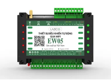 EW05 – Bộ điều khiển từ xa qua WiFi 5 đầu ra, giám sát nhiệt độ, độ ẩm, mở rộng đến 37 đầu ra