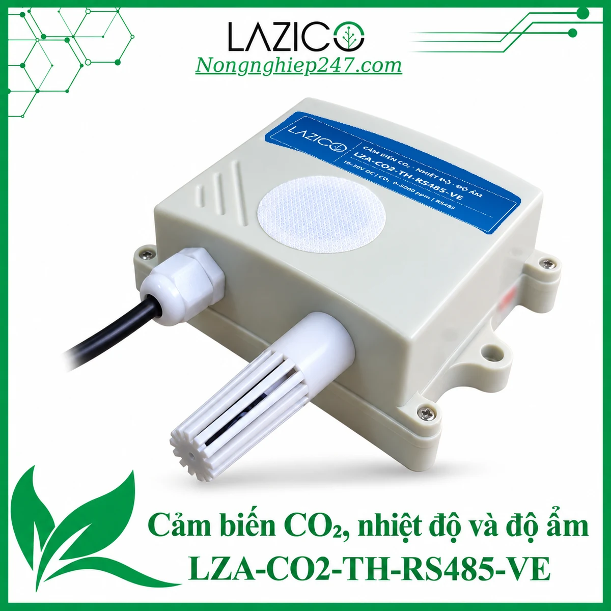LZA-CO2-TH-485-VE – Cảm biến CO2, nhiệt độ, độ ẩm không khí, RS485 Modbus