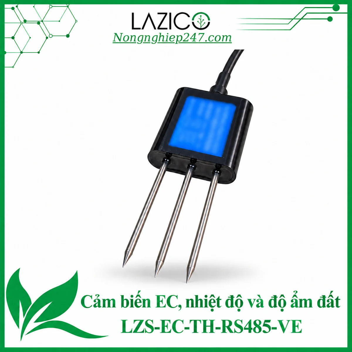 Cảm biến EC, nhiệt độ, độ ẩm đất LZS-EC-TH-RS485-VE – RS485 Modbus