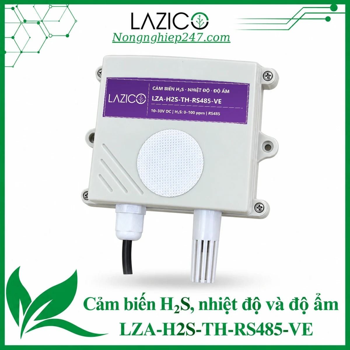 Cảm biến khí H2S, nhiệt độ, độ ẩm LZA-H2S-TH-RS485-VE