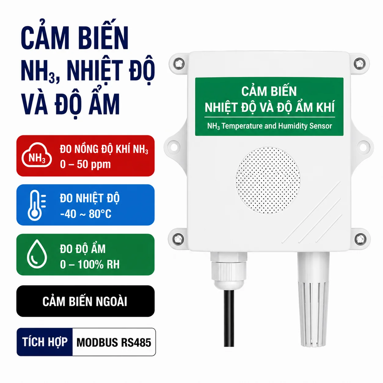 Cảm biến đo nồng độ khí NH3, nhiệt độ, độ ẩm