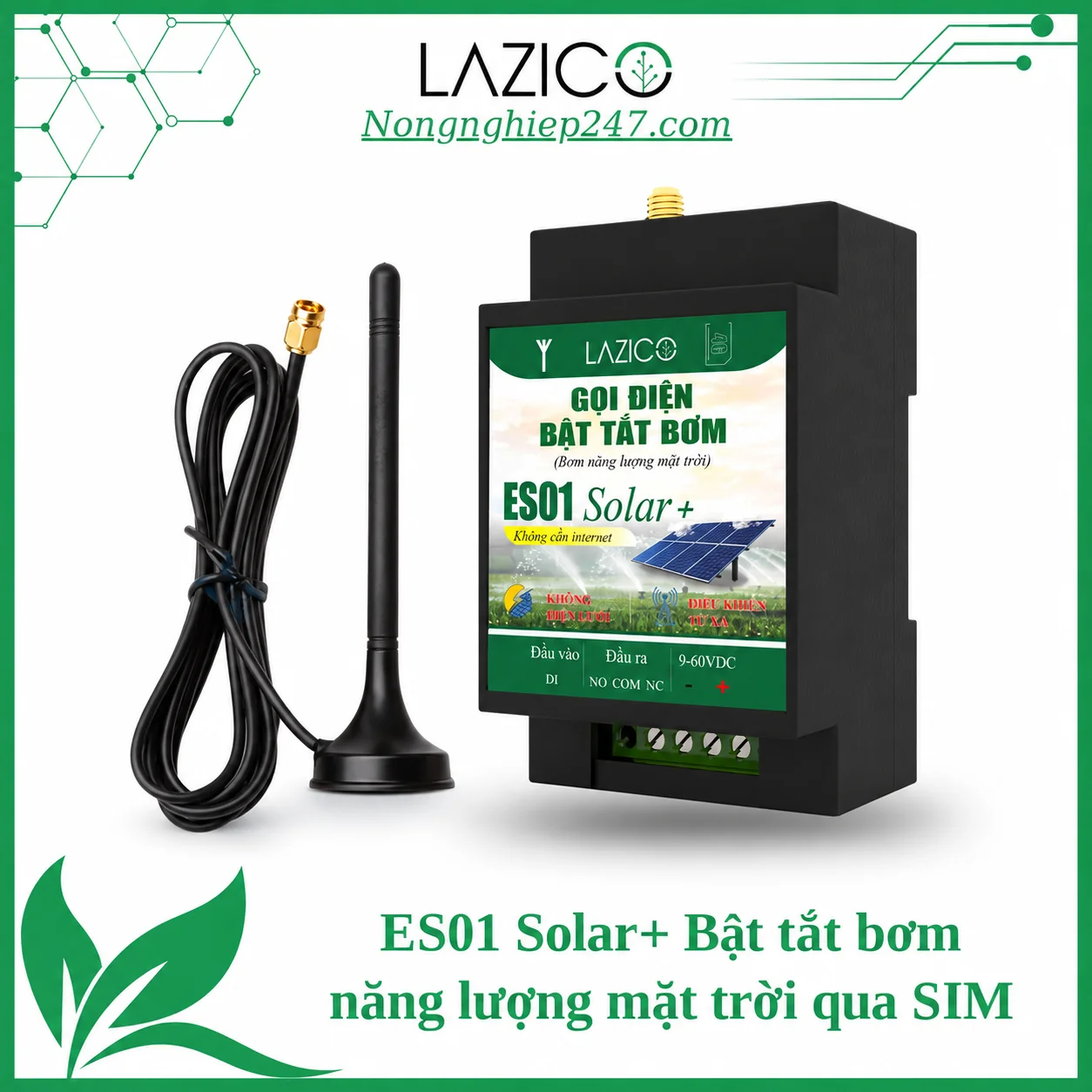 ES01 Solar+ – Bộ bật tắt bơm năng lượng mặt trời và báo lỗi biến tần qua SIM