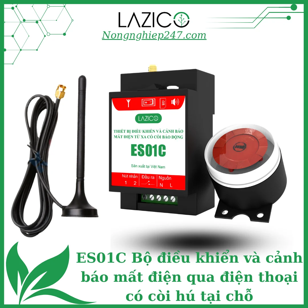 ES01C - Bộ điều khiển và cảnh báo mất điện có còi hú báo động tại chỗ