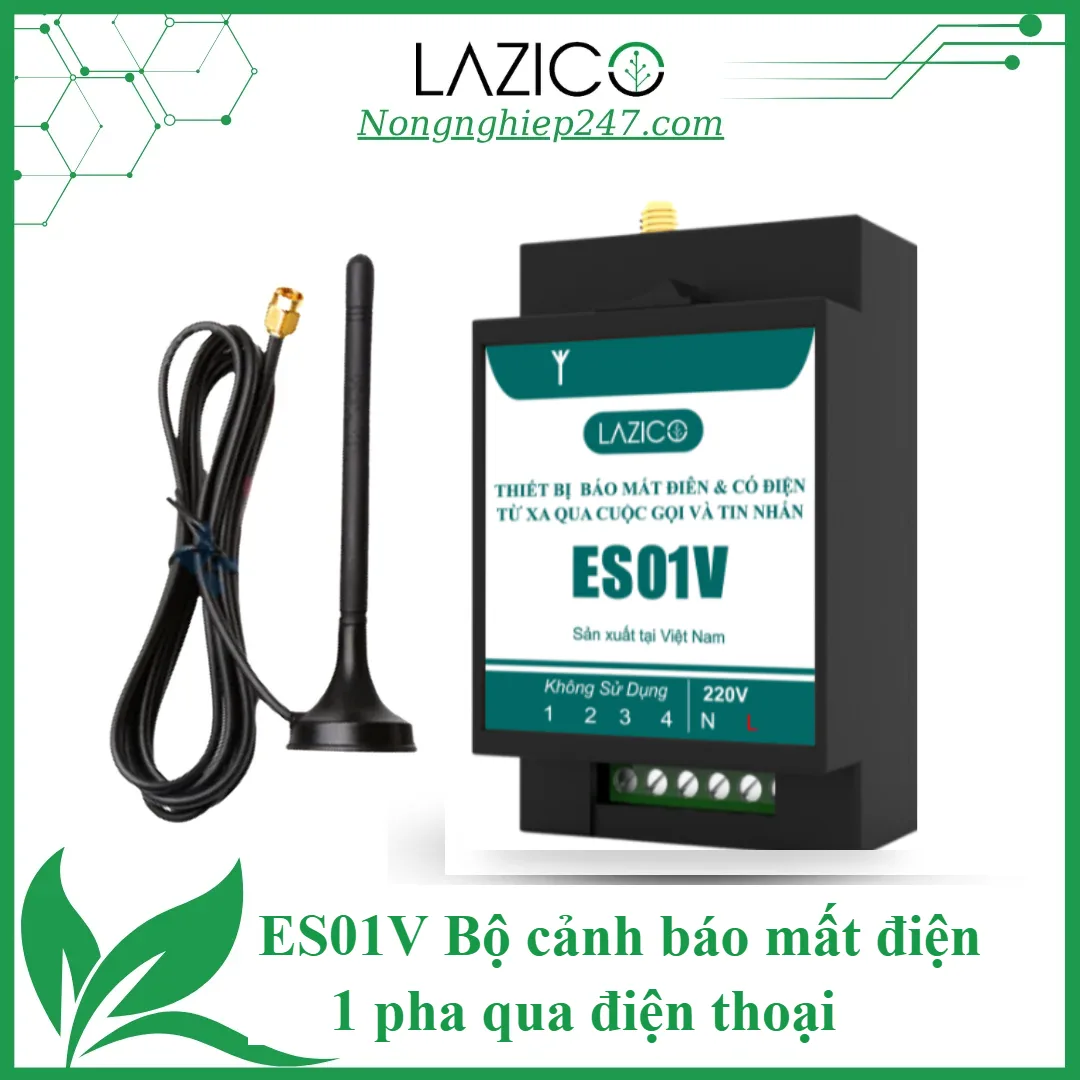 ES01V – Bộ cảnh báo mất điện 1 pha 220V qua cuộc gọi và tin nhắn SIM