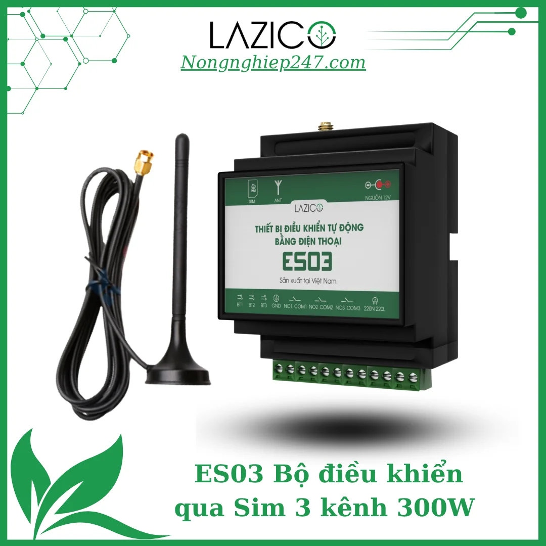 ES03 – Bộ điều khiển 3 đầu ra qua SIM, bật tắt bằng SMS, cuộc gọi