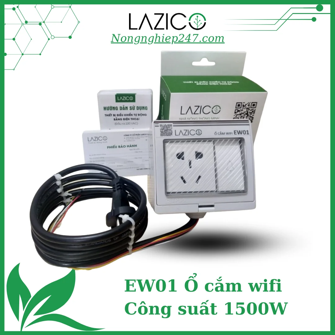 EW01 – Ổ cắm WiFi điều khiển từ xa 1 kênh, công suất 1500W, tiện lợi không cần đấu nối