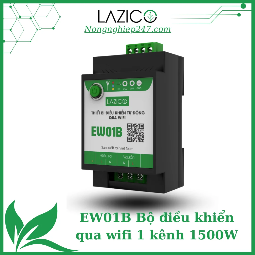 EW01B – Bộ điều khiển từ xa qua WiFi 1 kênh, công suất 1500W, giám sát cảnh báo sự cố