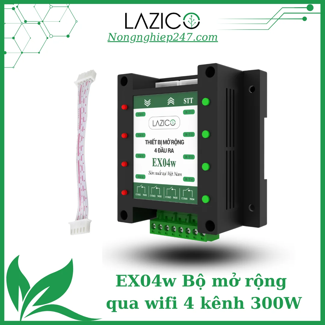EX04w – Bộ mở rộng 4 đầu ra qua WiFi cho EW05, EW03, mở rộng tối đa 37 đầu ra