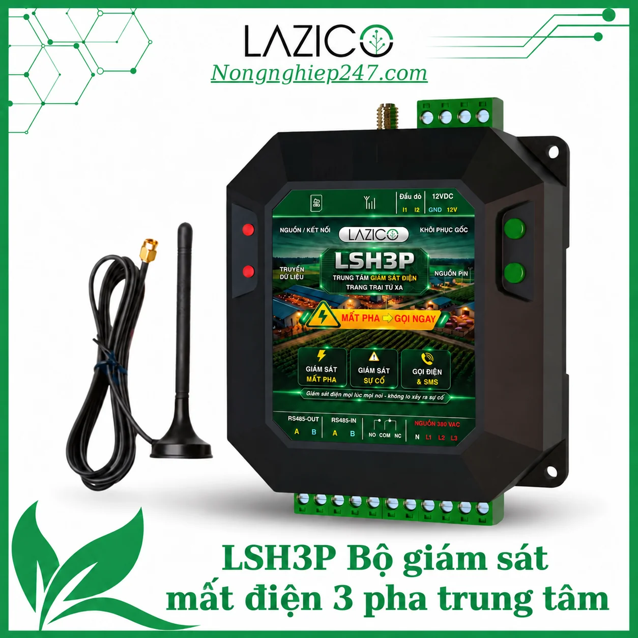LSH3P – Bộ giám sát điện 3 pha trang trại từ xa