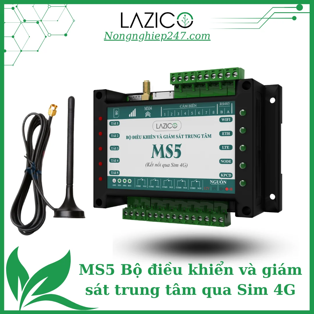MS5 - Bộ điều khiển và giám sát trung trâm qua sóng Sim 4G