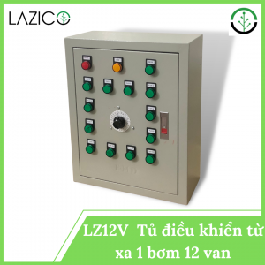 Tủ điều khiển tưới từ xa 1 bơm 12 van từ 24VDC - LZ12V, 12 khu vực tưới